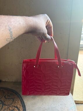 Red Quilted Top-Handle Women's Bag
